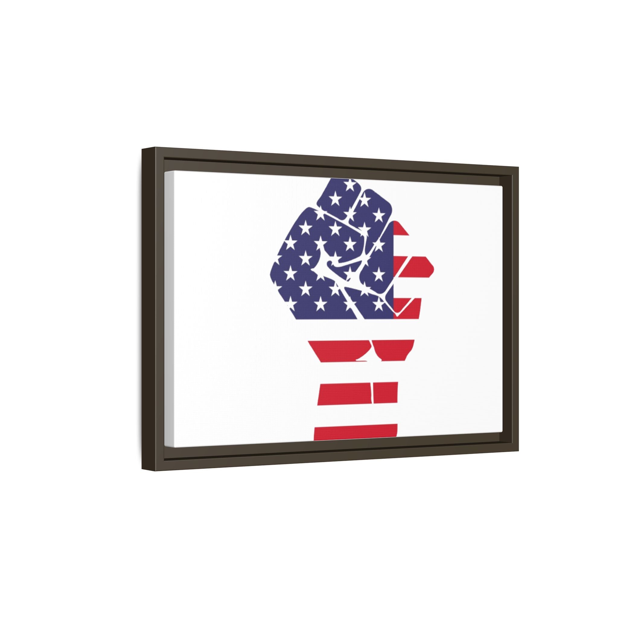 Framed Canvas Print – American Flag Fist Wall Art
