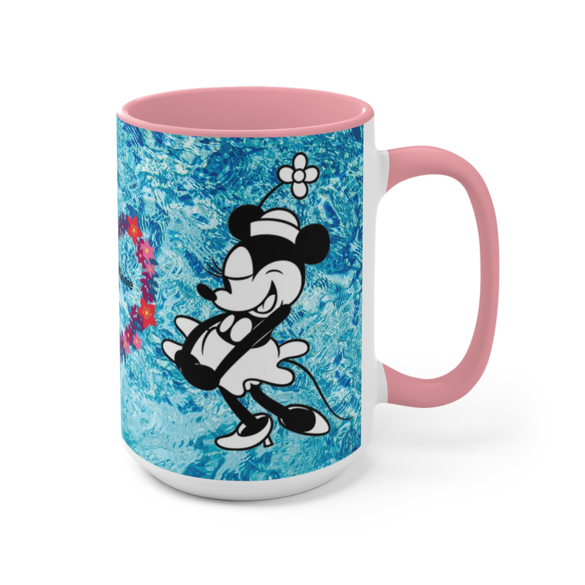 Mickey & Minnie Vibes Accent Mug — Floral Heart Retro Disney Design
