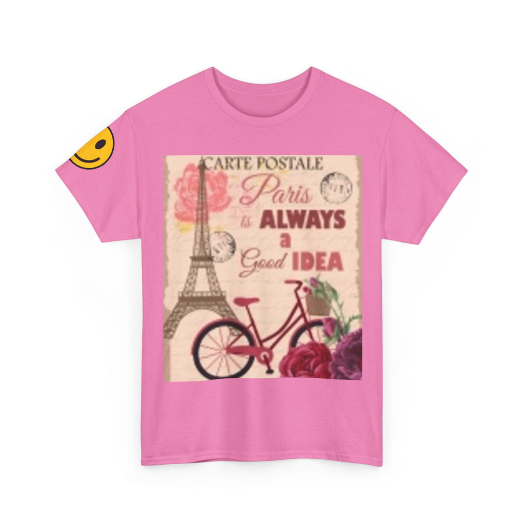 Paris Vintage Bicycle Tee — "Paris is Always a Good Idea" Graphic T-Shirt