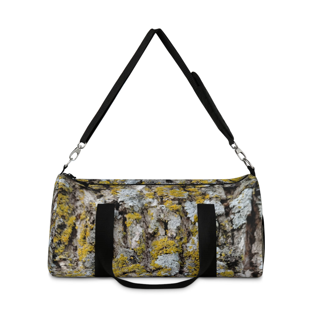 Lichen Bark Print Duffel Bag – Nature-Inspired Travel Gear
