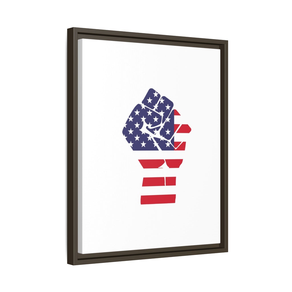 Framed Canvas Print – American Flag Fist Wall Art