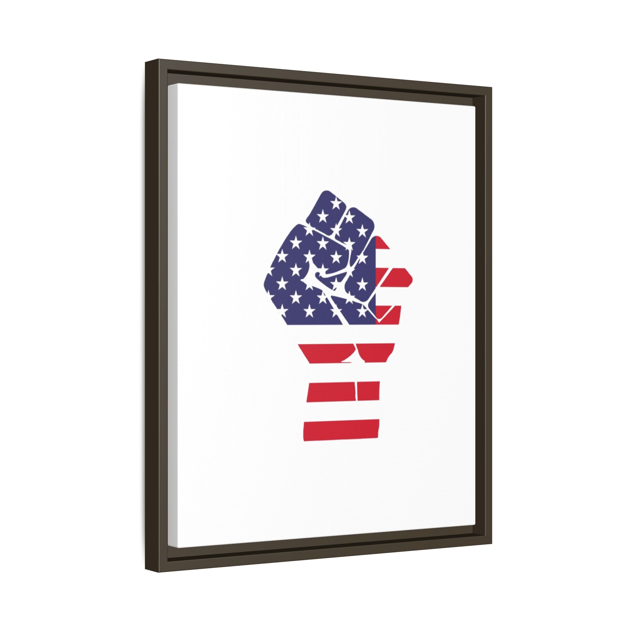 Framed Canvas Print – American Flag Fist Wall Art