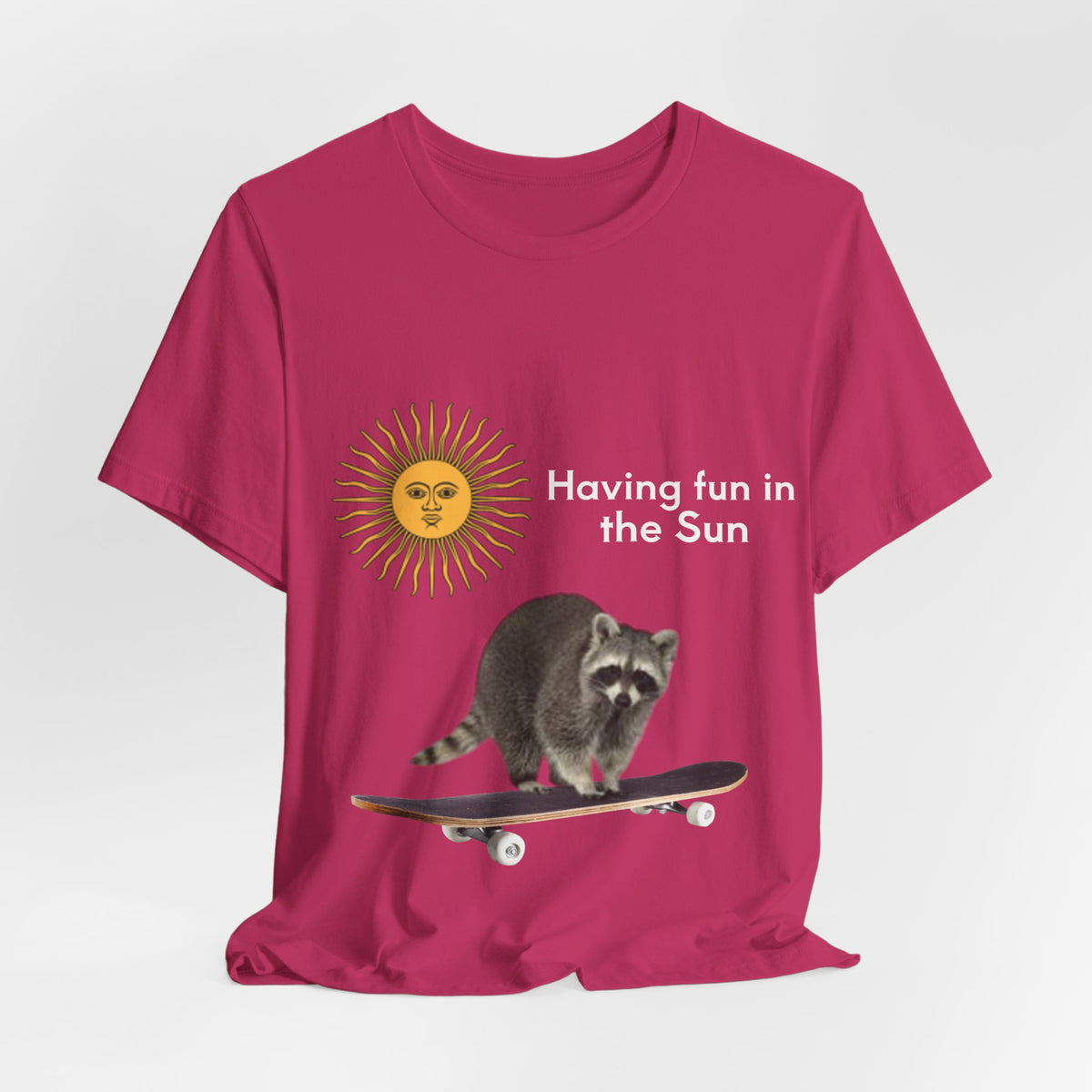 Raccoon Riding Skateboard T-Shirt — Cute Skate & Wildlife Graphic Tee