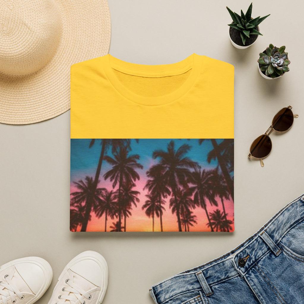 Sunset Palm Beach T-Shirt — Tropical Sunset Graphic Tee