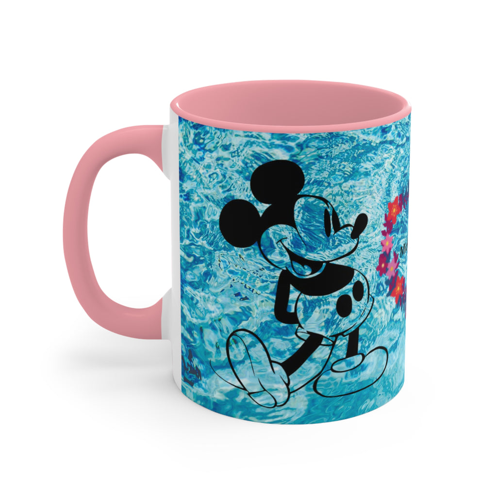 Mickey & Minnie Vibes Accent Mug — Floral Heart Retro Disney Design