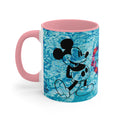 Mickey & Minnie Vibes Accent Mug — Floral Heart Retro Disney Design