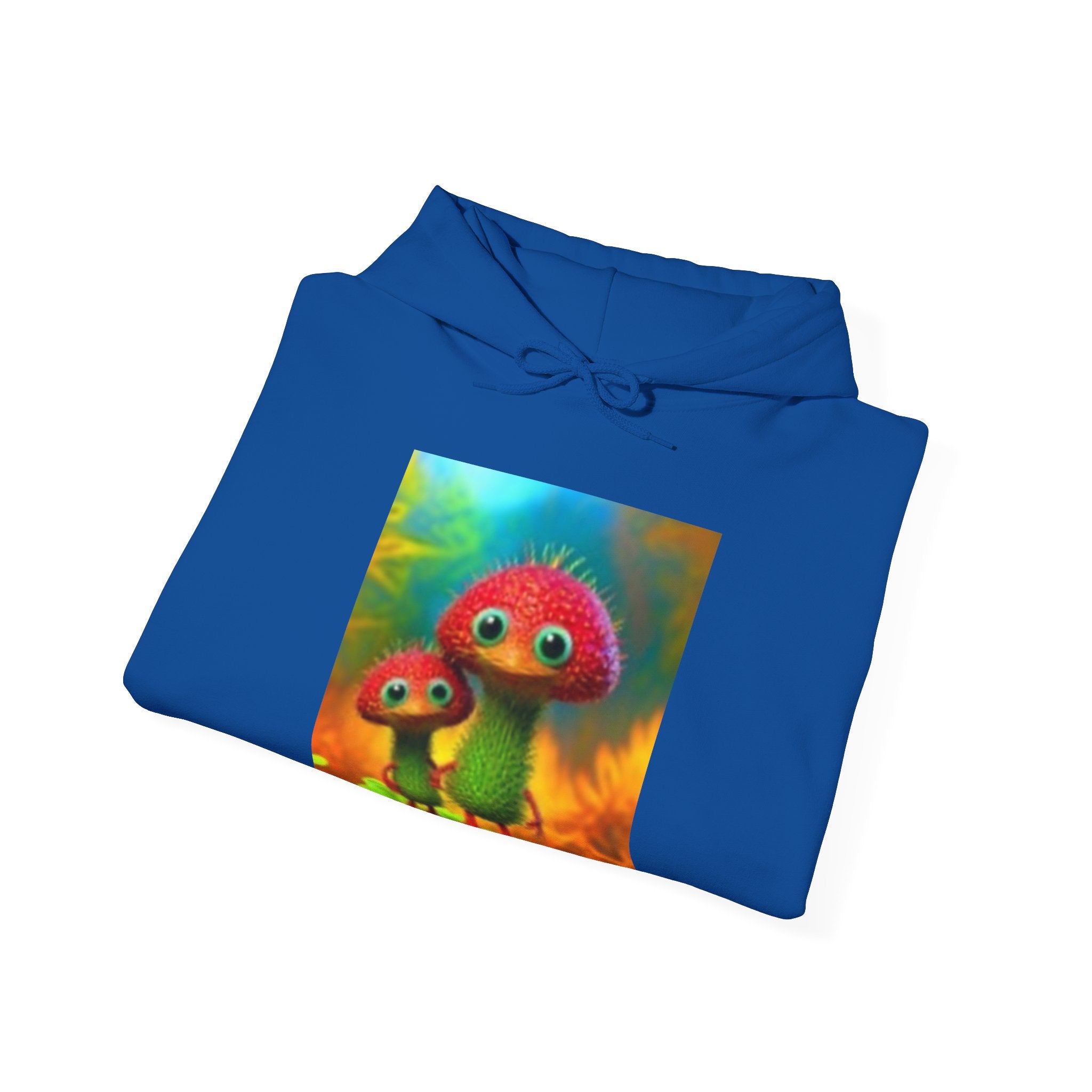 Psychedelic Mushroom Creatures Hoodie — Colorful Fractal Art Pullover