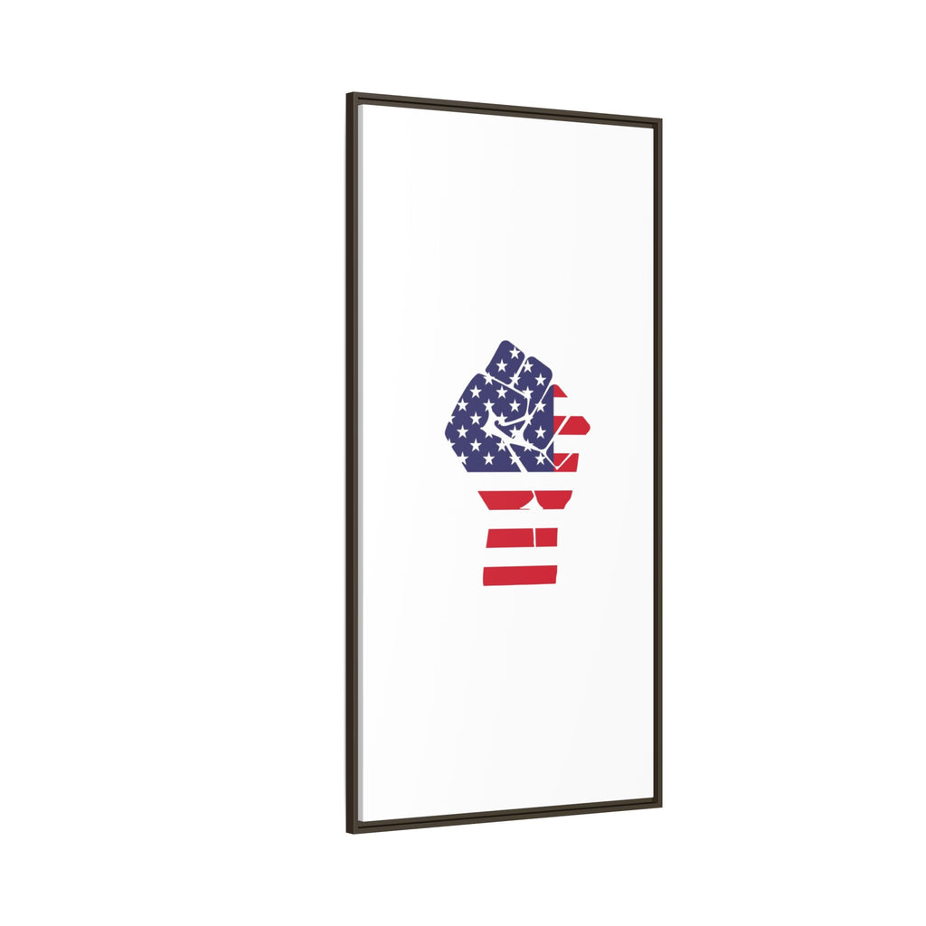 Framed Canvas Print – American Flag Fist Wall Art