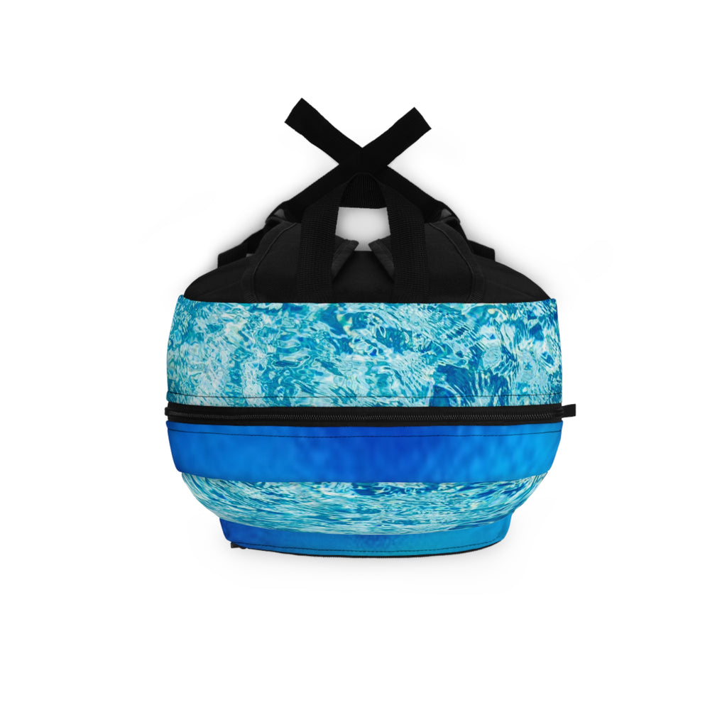 Aqua Bubble Backpack — Blue Water Pool Print School & Travel Bag
