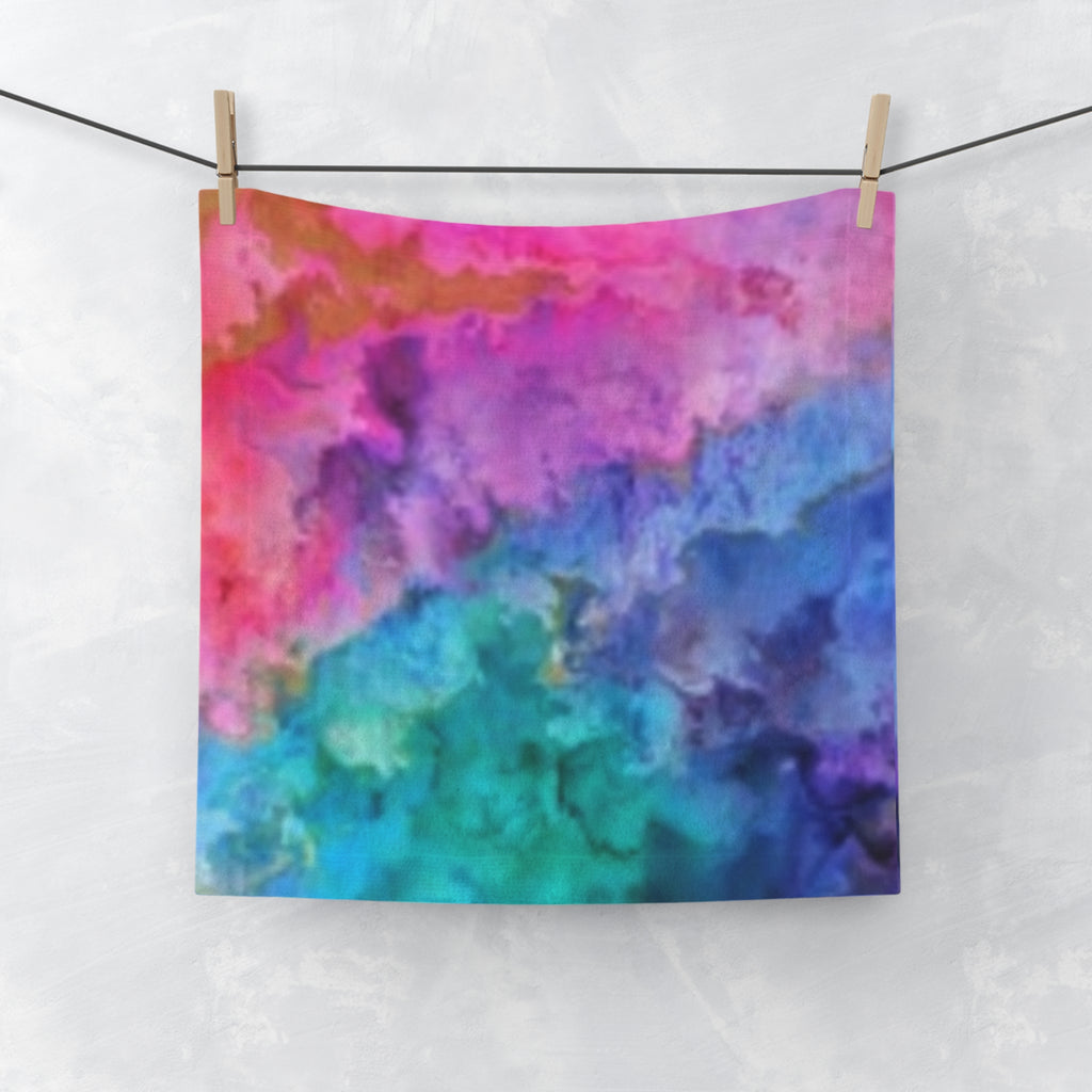 Colorburst Watercolor Face Towel
