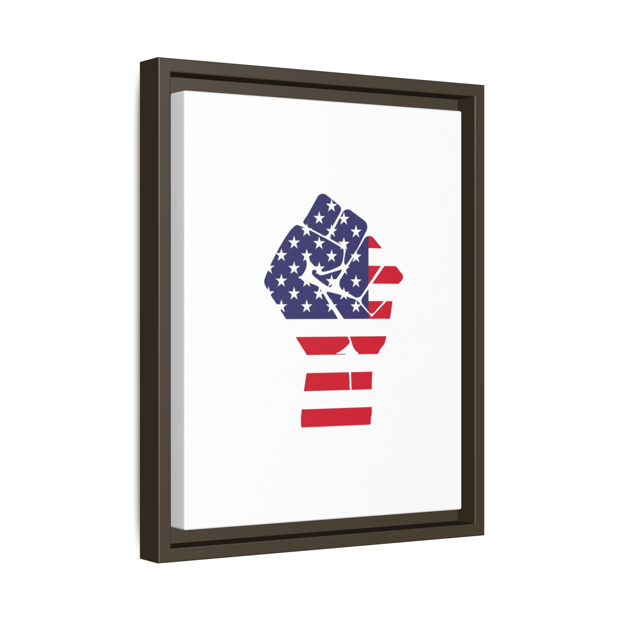 Framed Canvas Print – American Flag Fist Wall Art