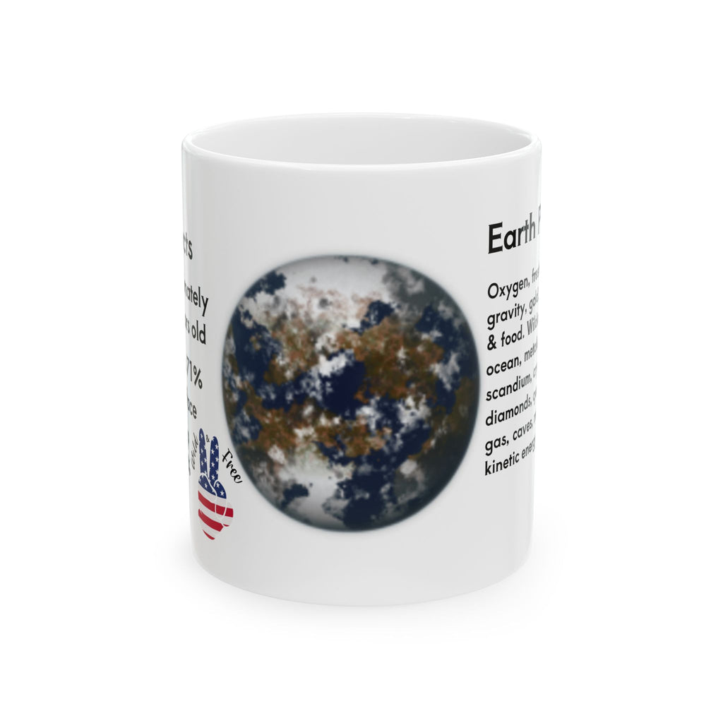Earth Facts Ceramic Mug — Educational Planetary Coffee Cup (11oz, 15oz)