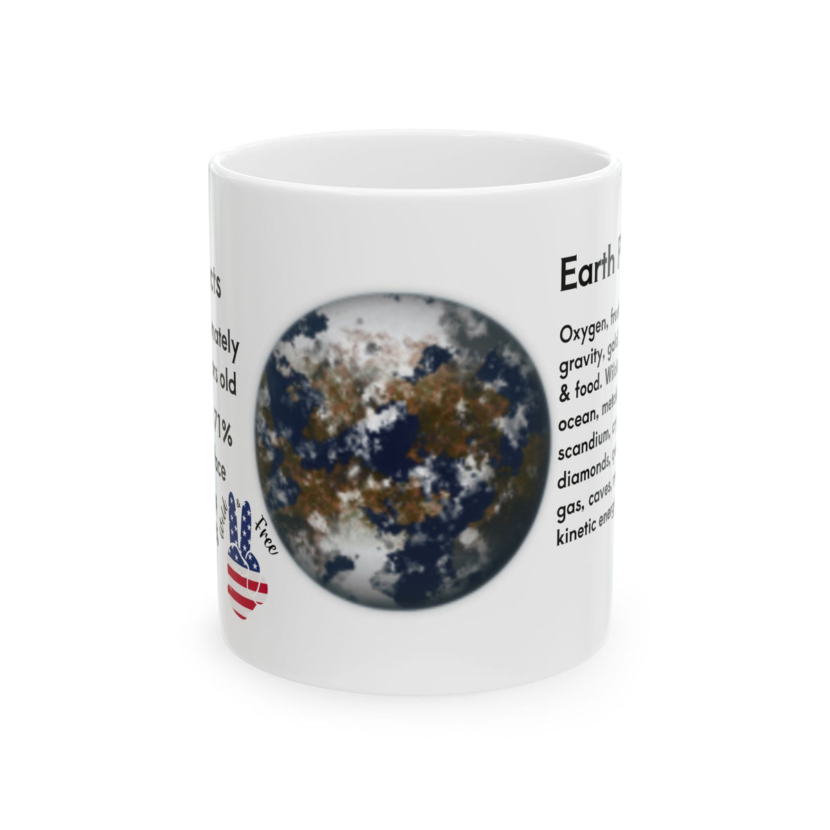 Earth Facts Ceramic Mug — Educational Planetary Coffee Cup (11oz, 15oz)