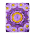 Purple Daisy Kaleidoscope Sherpa Blanket