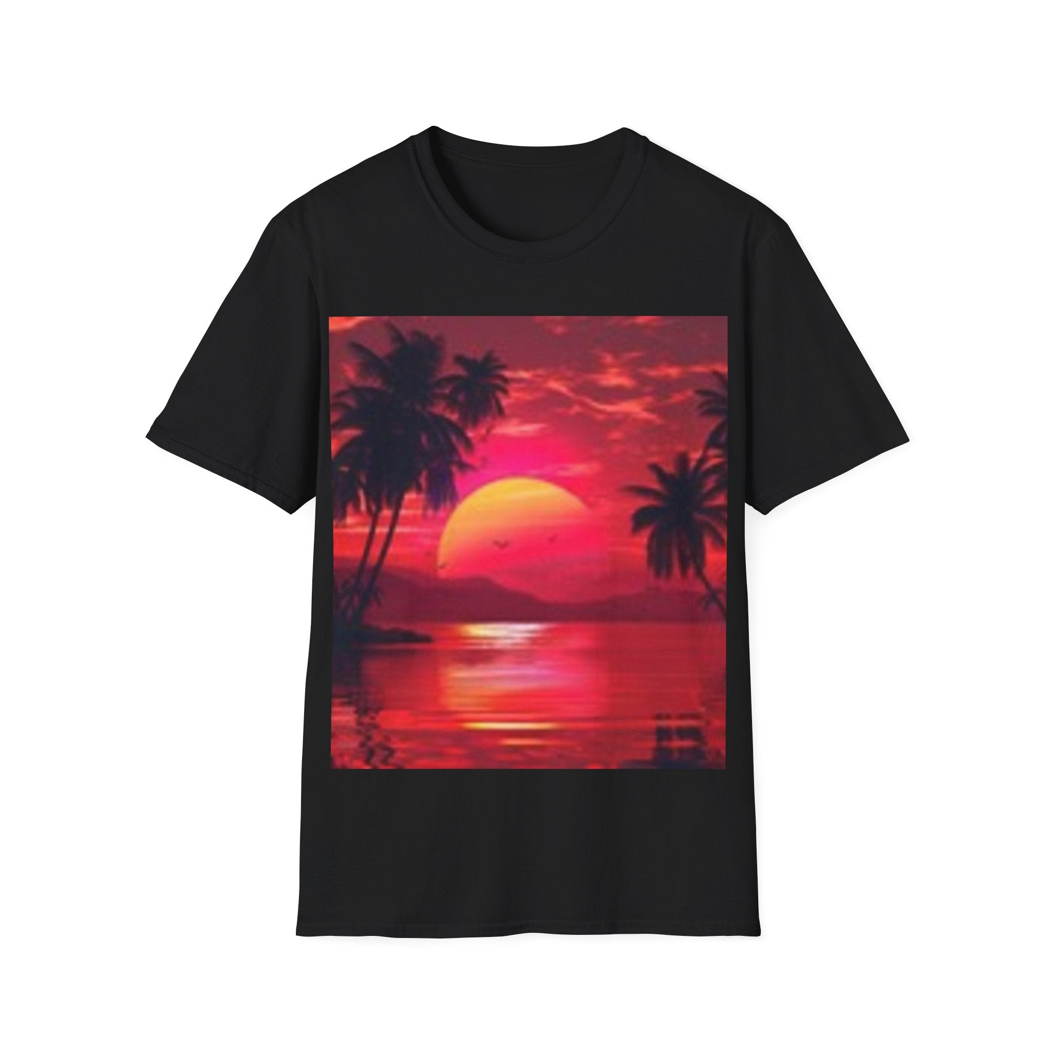Retro Sunset T-Shirt — Tropical Palm Beach Sunset Graphic