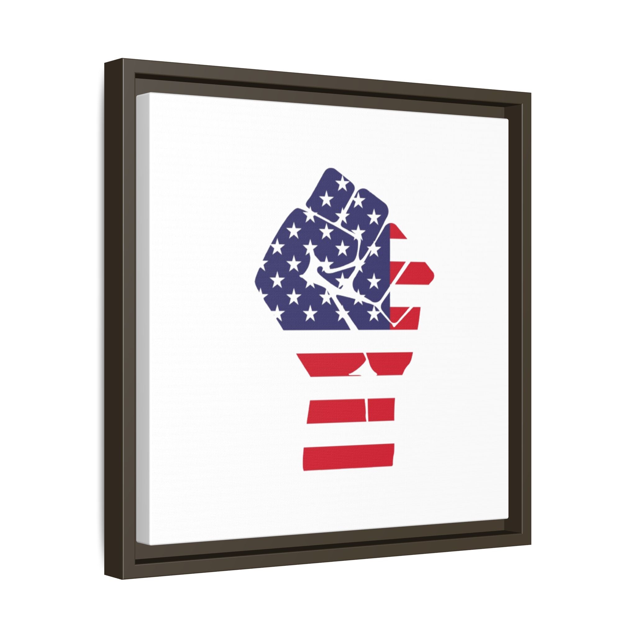 Framed Canvas Print – American Flag Fist Wall Art