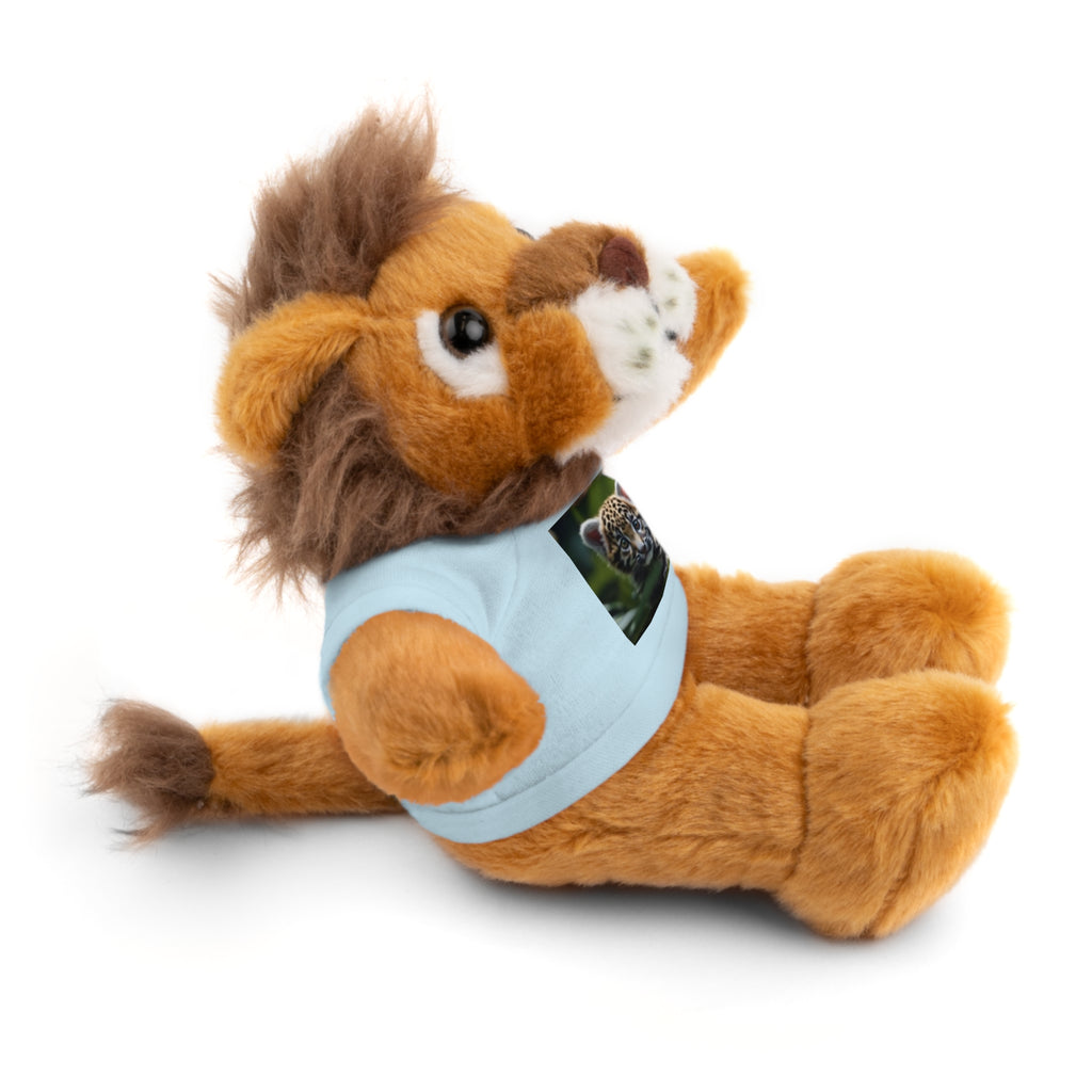 Plush Teddy Bear with Leopard Cub Tee — Cute Animal Gift for Kids & Wildlife Lovers