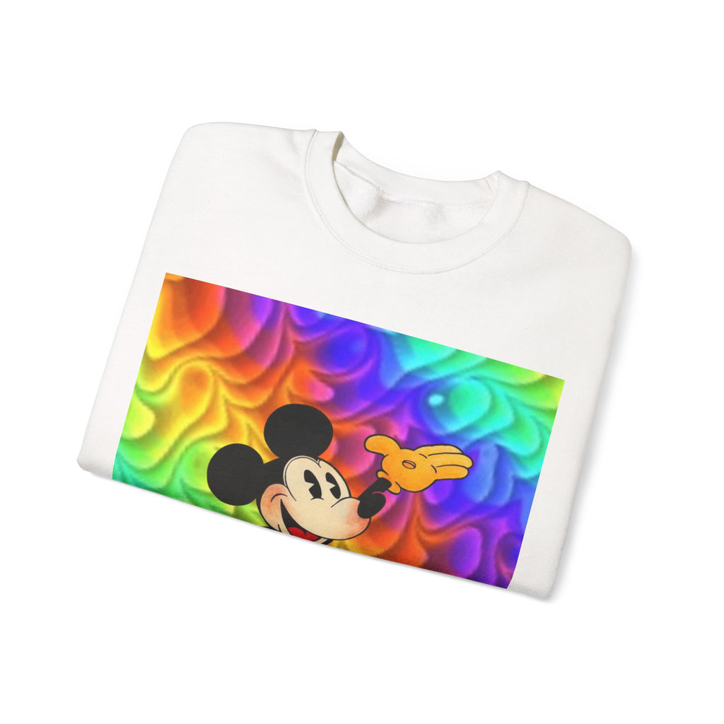 Mickey Mouse Rainbow Colors Unisex Heavy Blend Crewneck Sweatshirt