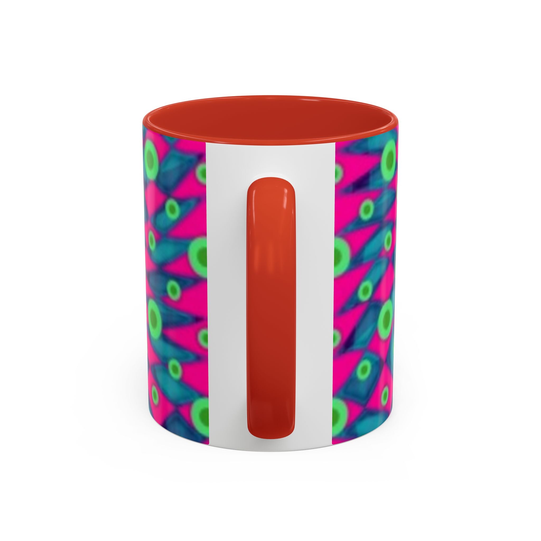 Abstract Neon Pattern Coffee Mug — Vibrant Retro Geometric Accent Mug (11/15oz)
