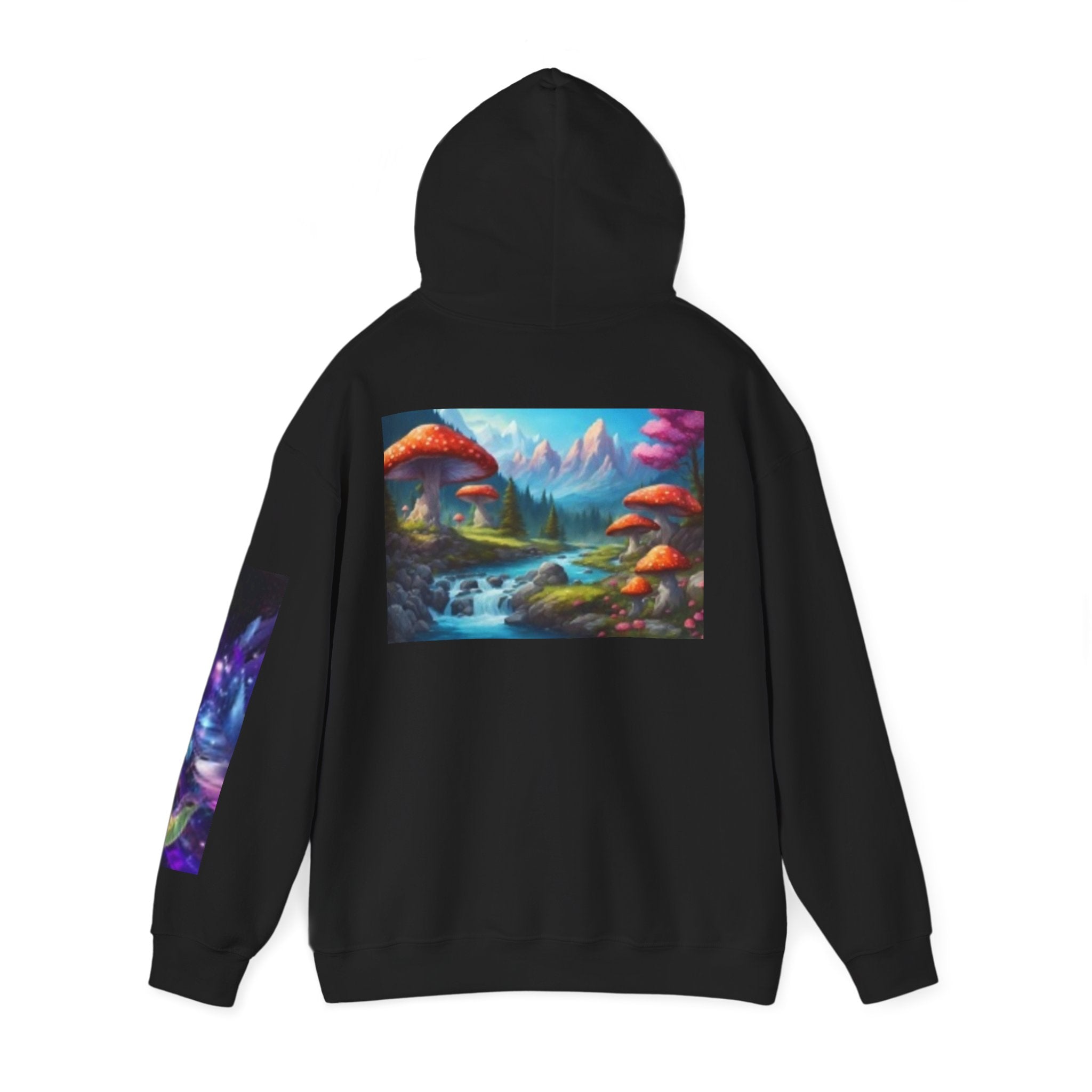 Fantasy Mushroom Landscape Hoodie — Psychedelic Forest Art Pullover