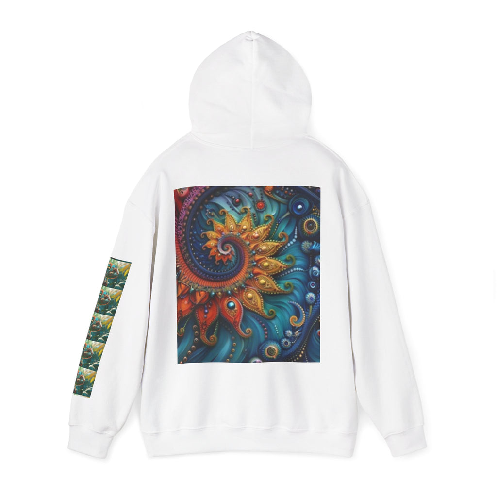 Psychedelic Mushroom Creatures Hoodie — Colorful Fractal Art Pullover