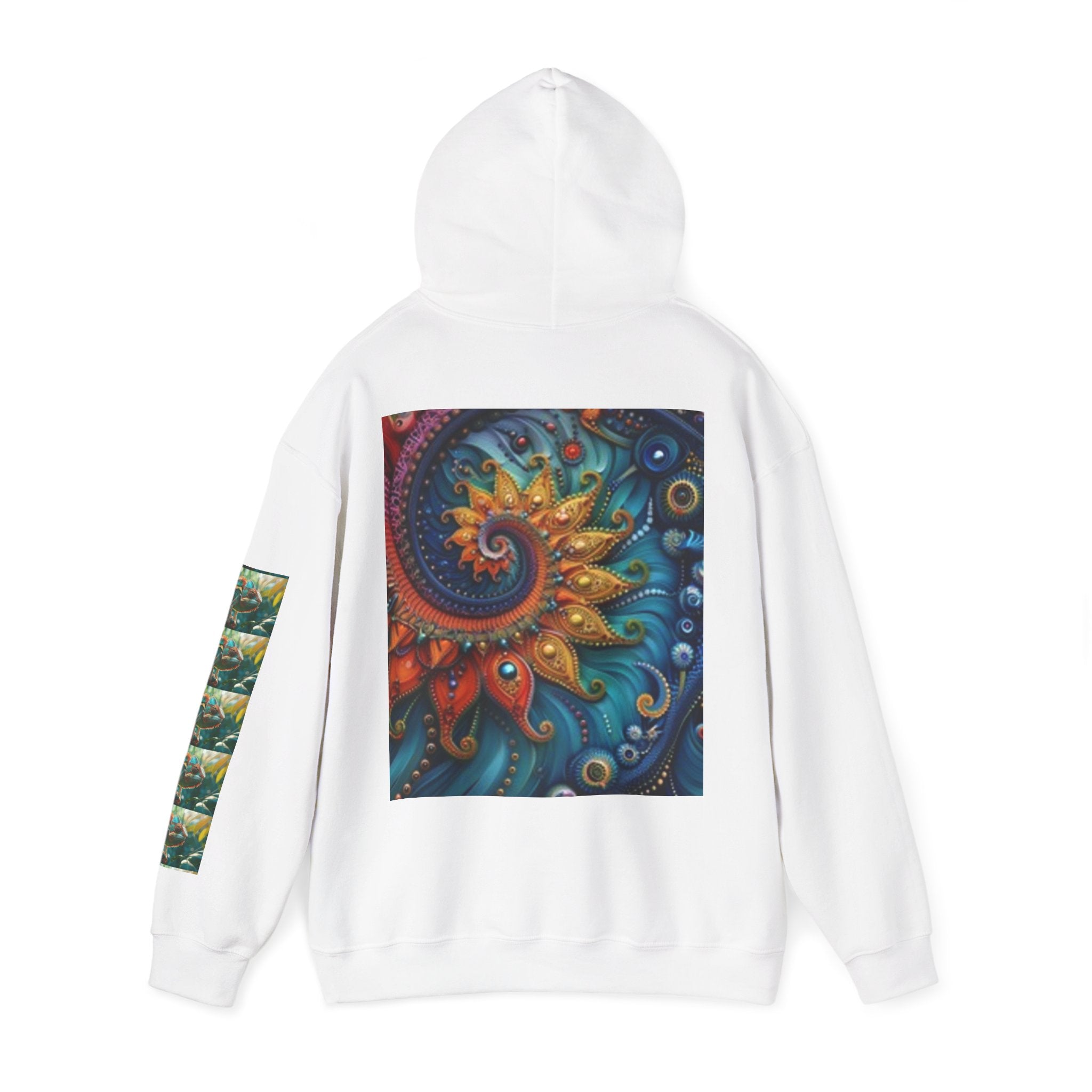 Psychedelic Mushroom Creatures Hoodie — Colorful Fractal Art Pullover