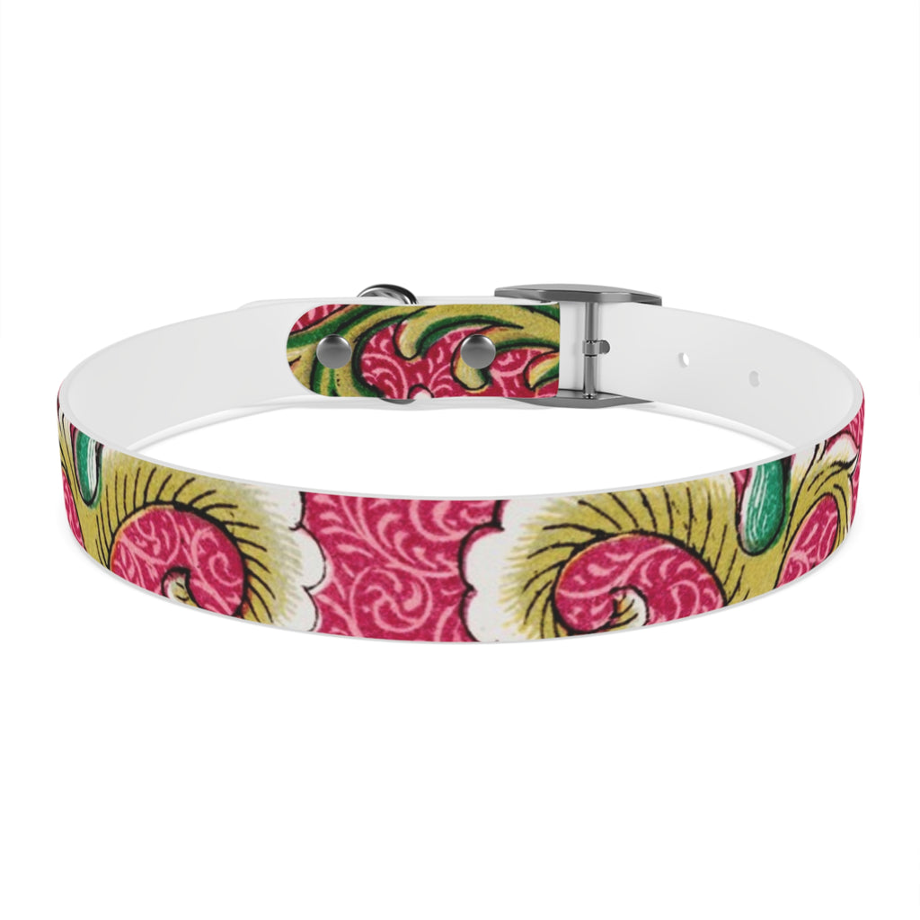Floral Paisley Dog Collar — Pink Vintage Swirl Pattern