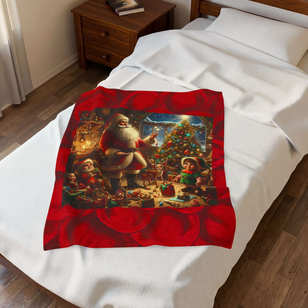 Santa Claus Workshop Plush Blanket