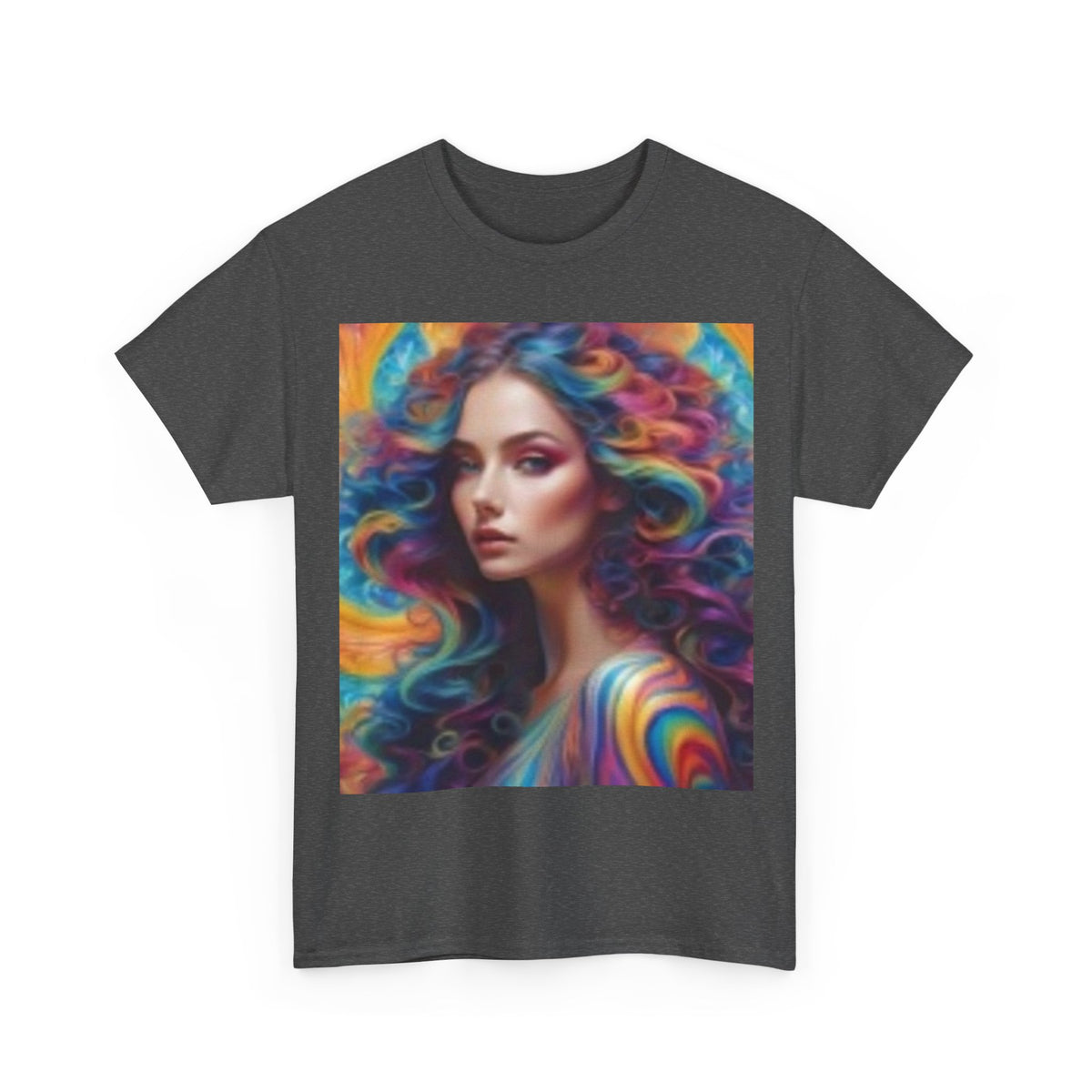 Psychedelic Splashy Colors~Beauitful Woman — Colorful Woman Art T-Shirt