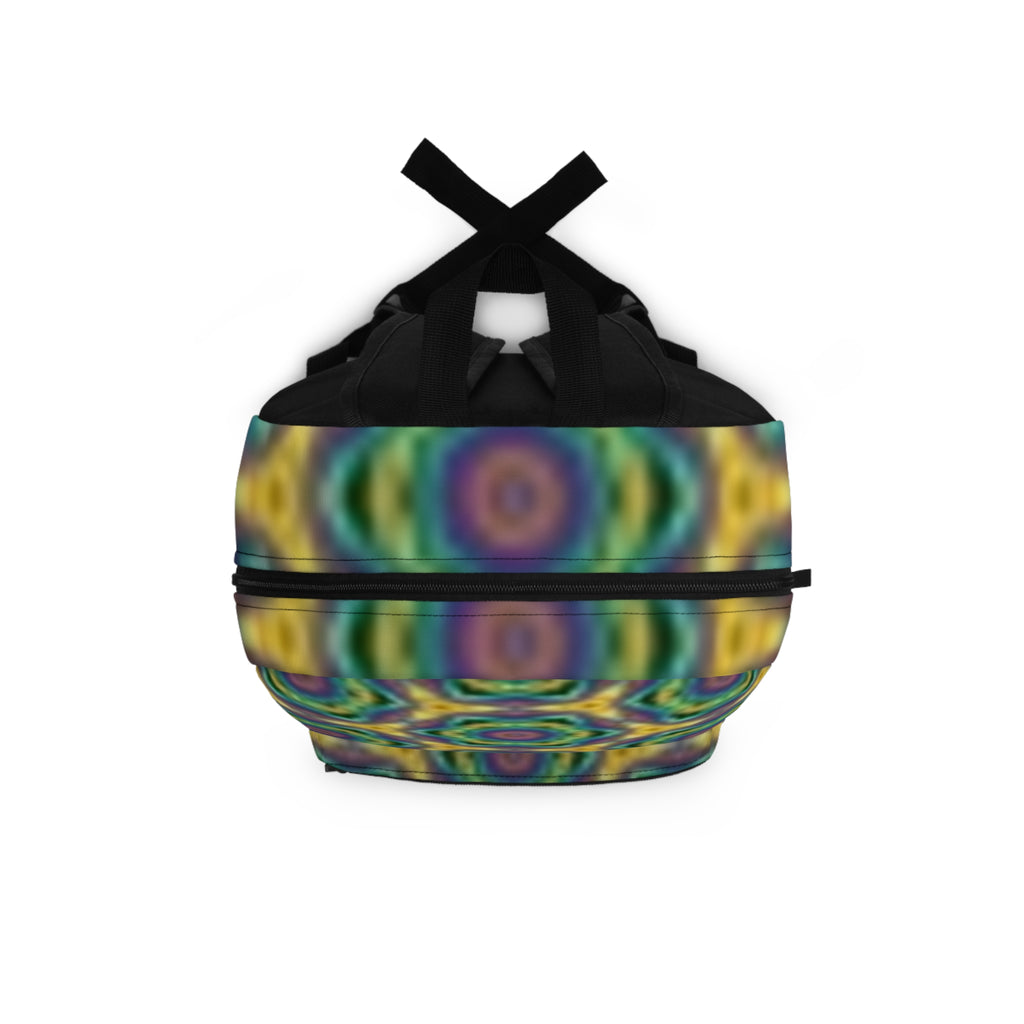 Kaleidoscope Pattern Backpack — Retro Psychedelic Boho Daypack