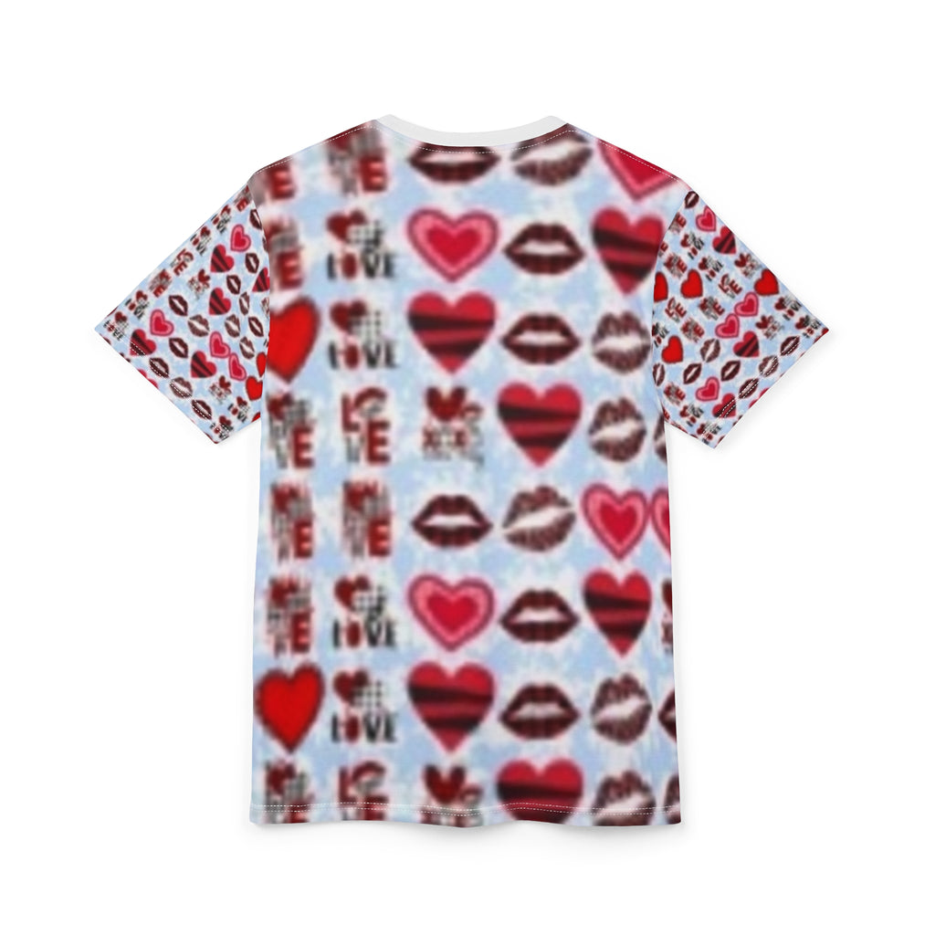 Valentine Hearts & Kisses Tee — All-Over Print Love Shirt