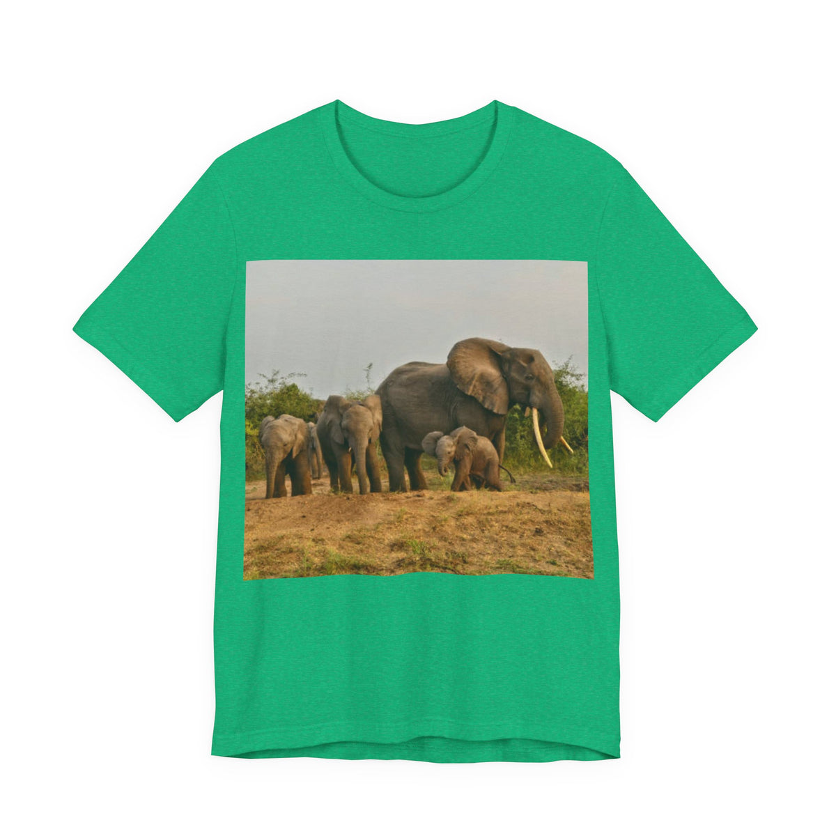 Elephant Herd Photo T‑Shirt — Wildlife Safari Tee