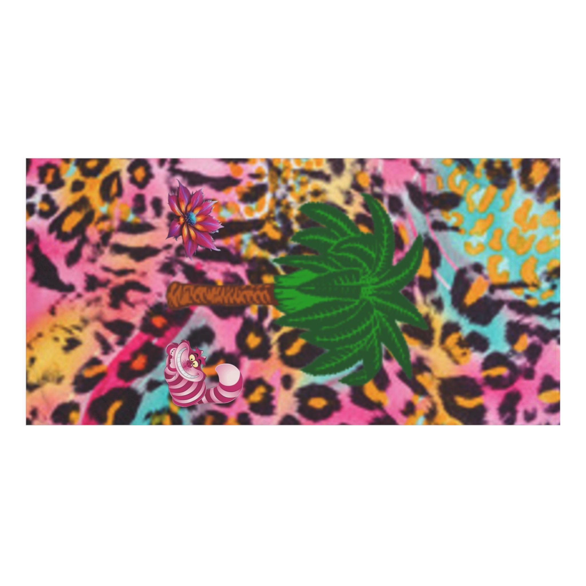 Tropical Leopard Beach Towel — Bright Palm Tree & Floral Print