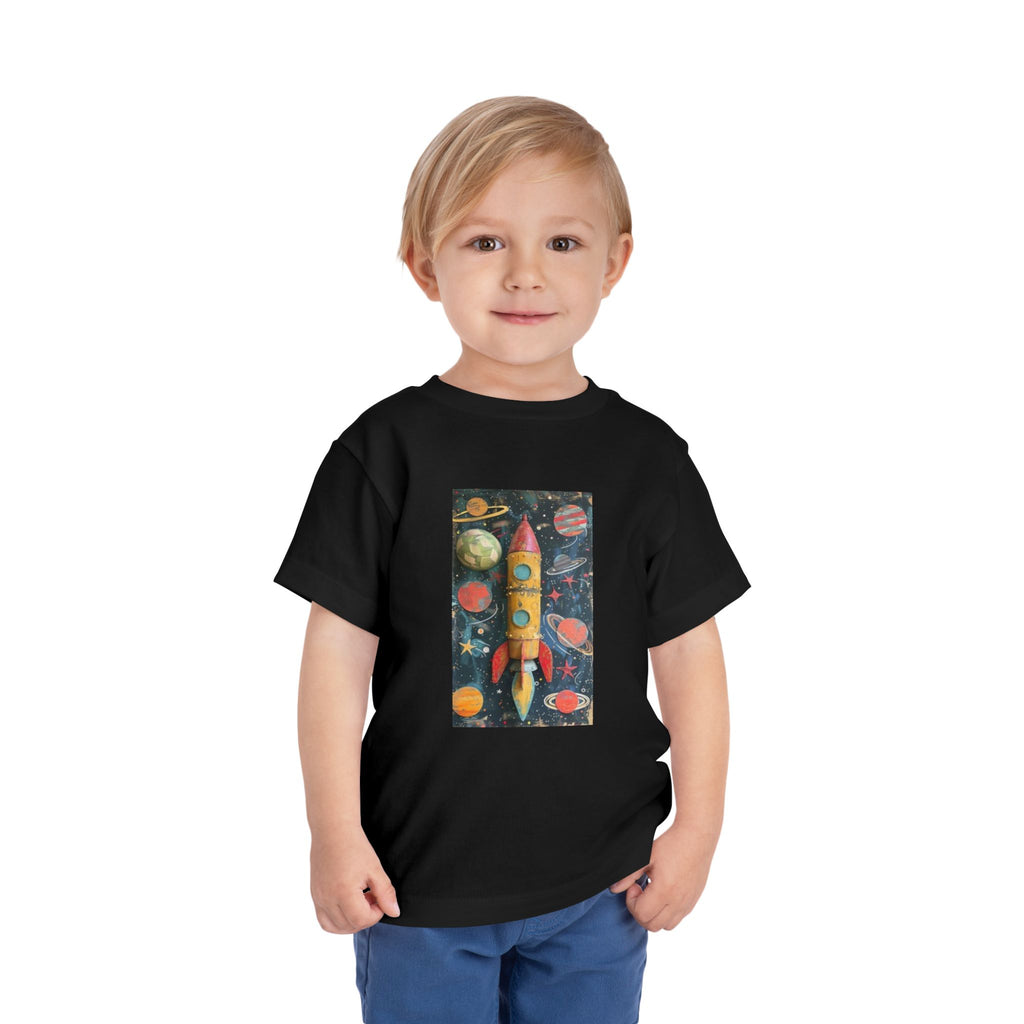 Toddler Rocket Tee - Colorful Space Rocket Kids T-Shirt for Little Astronauts