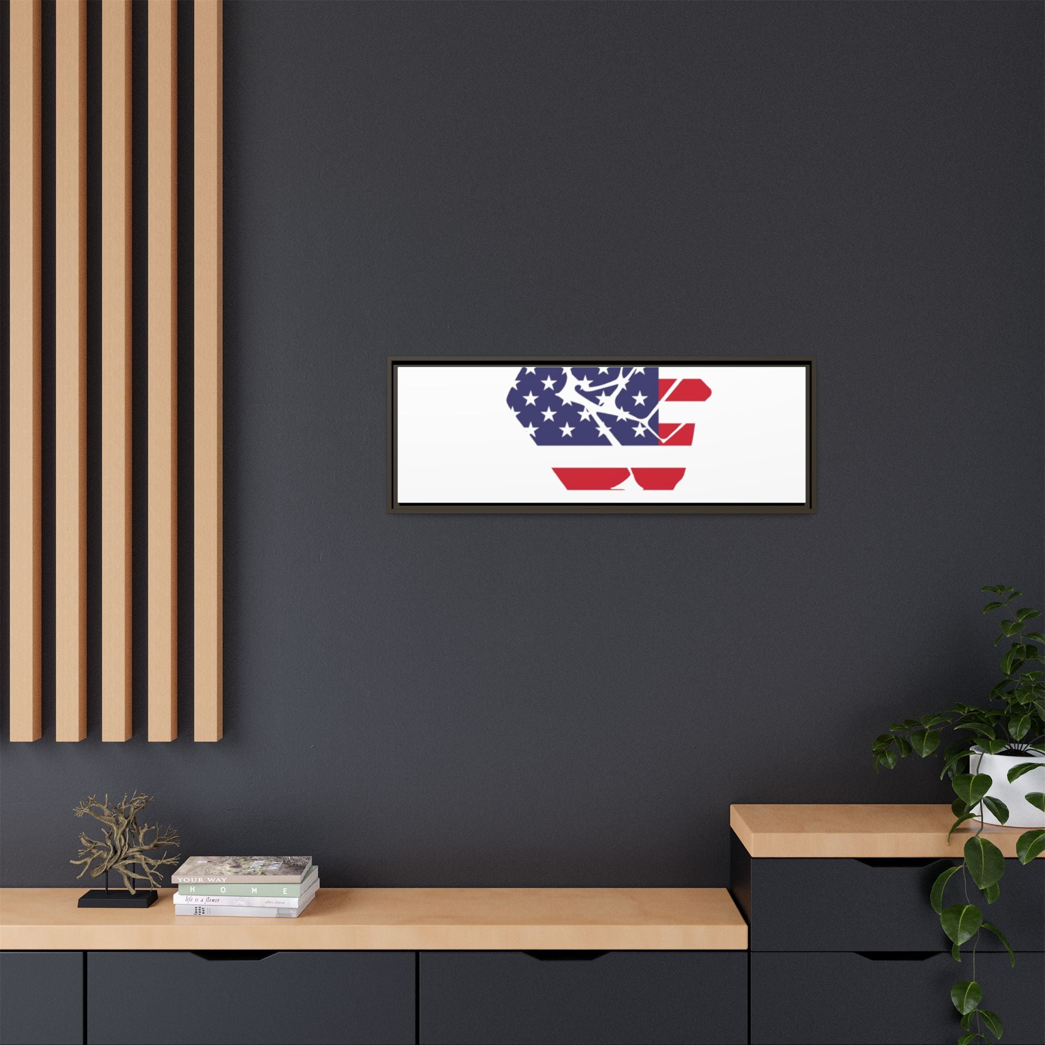 Framed Canvas Print – American Flag Fist Wall Art