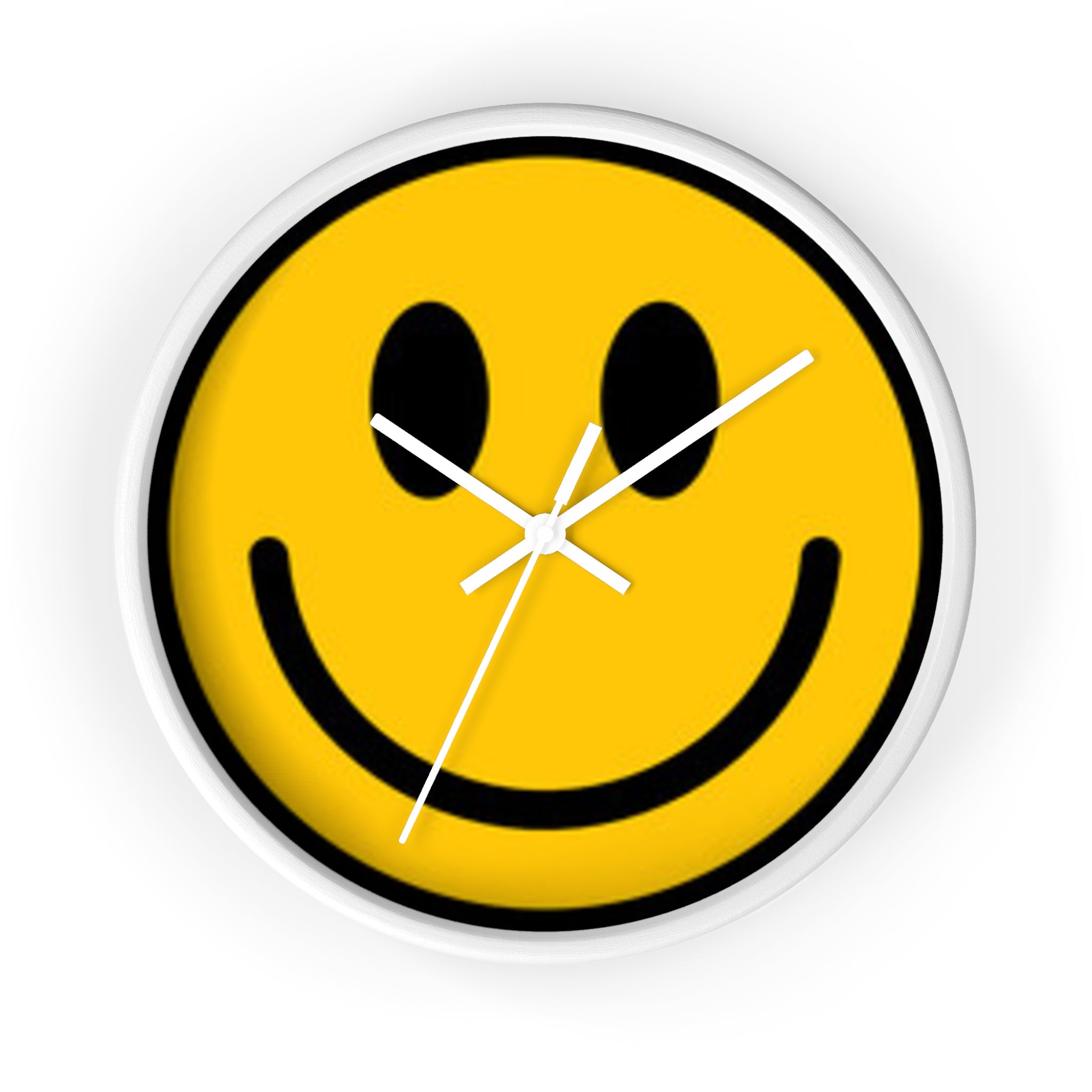 Smiley Face Wall Clock — Retro Yellow Happy Face Decor for Home & Office