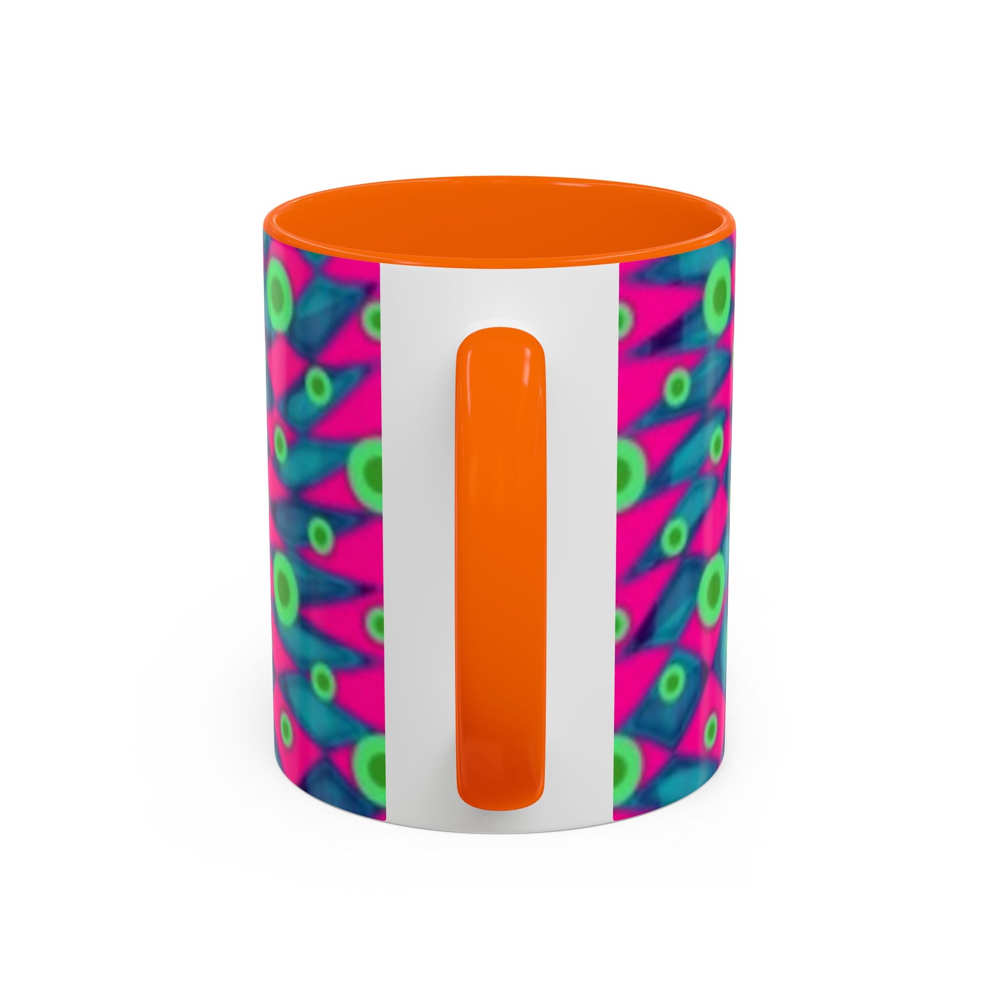 Abstract Neon Pattern Coffee Mug — Vibrant Retro Geometric Accent Mug (11/15oz)