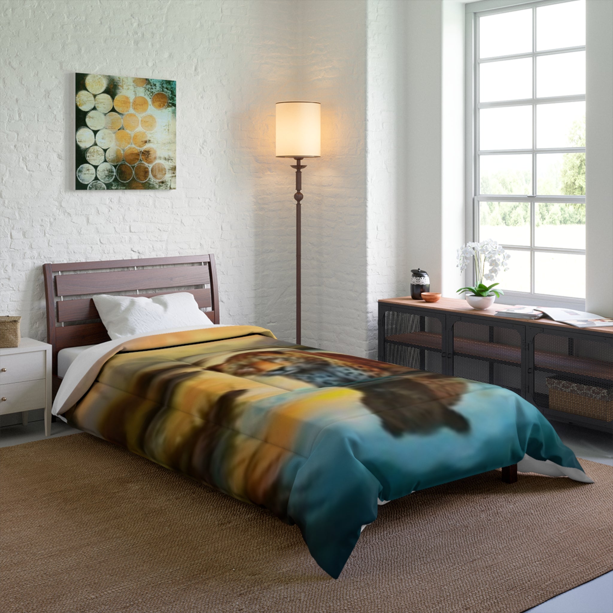 Leopard Sunset Comforter - Tropical Jungle Wildlife Bedding