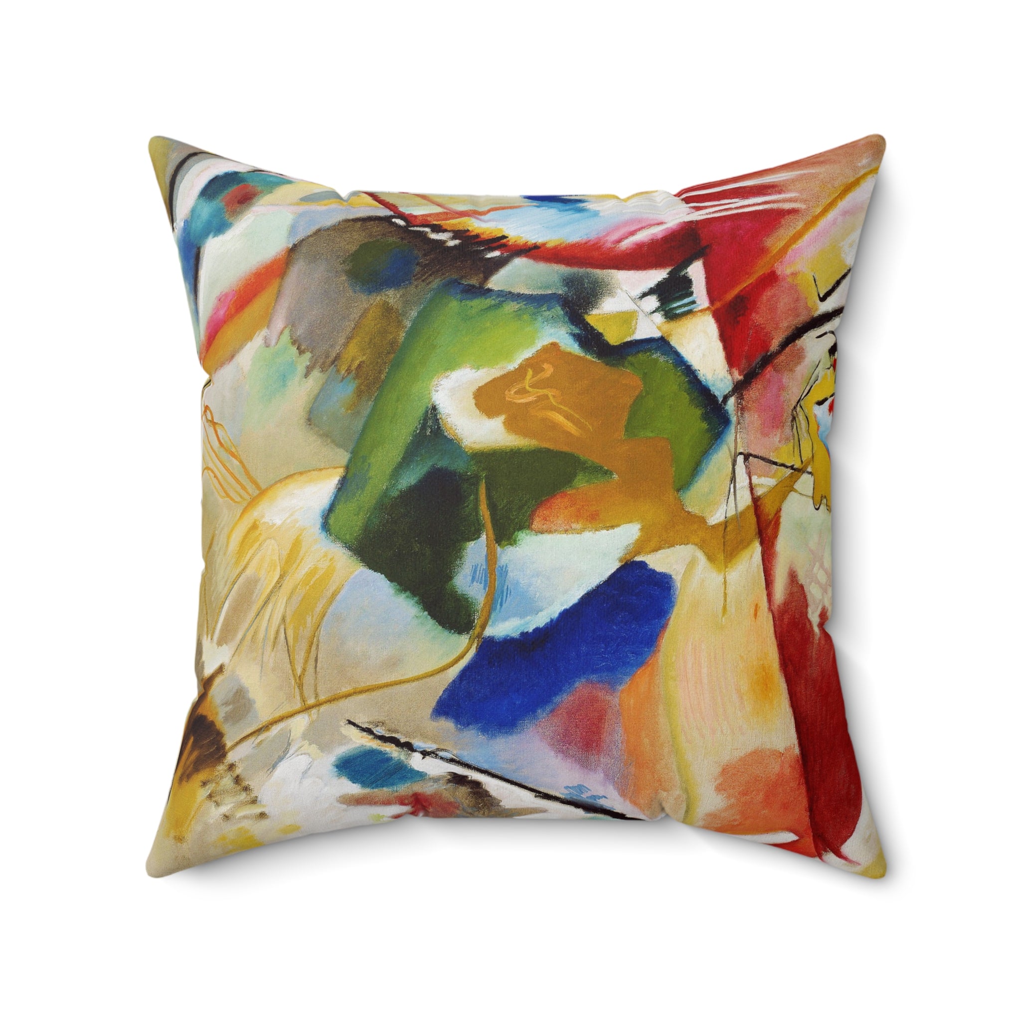 Decorative Pillow Cat Face & Colorful Geometrics