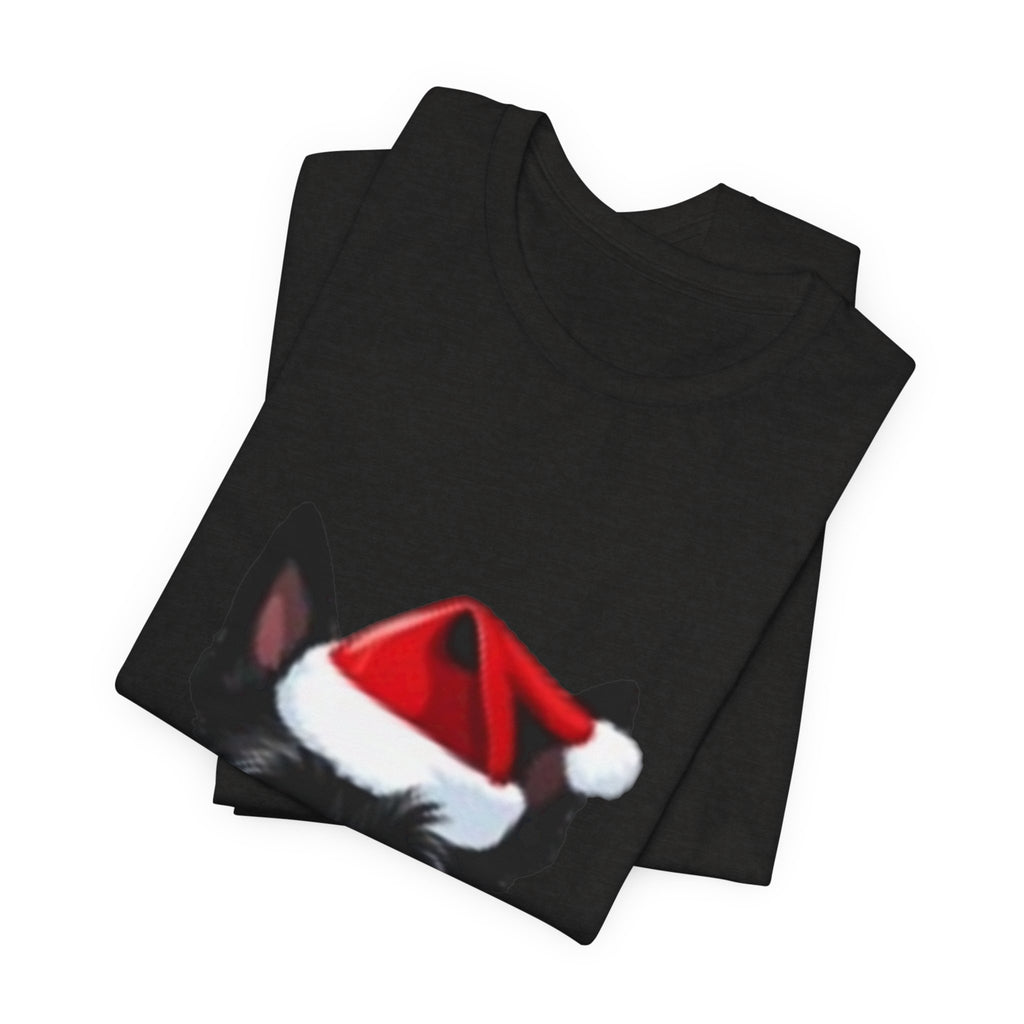 Scottish Terrier Christmas Tee — Cute Scottie Dog Wearing Santa Hat