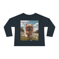 Toddler Tee — Puppy Running through Wildflowers Sleeve Shirt for Kids