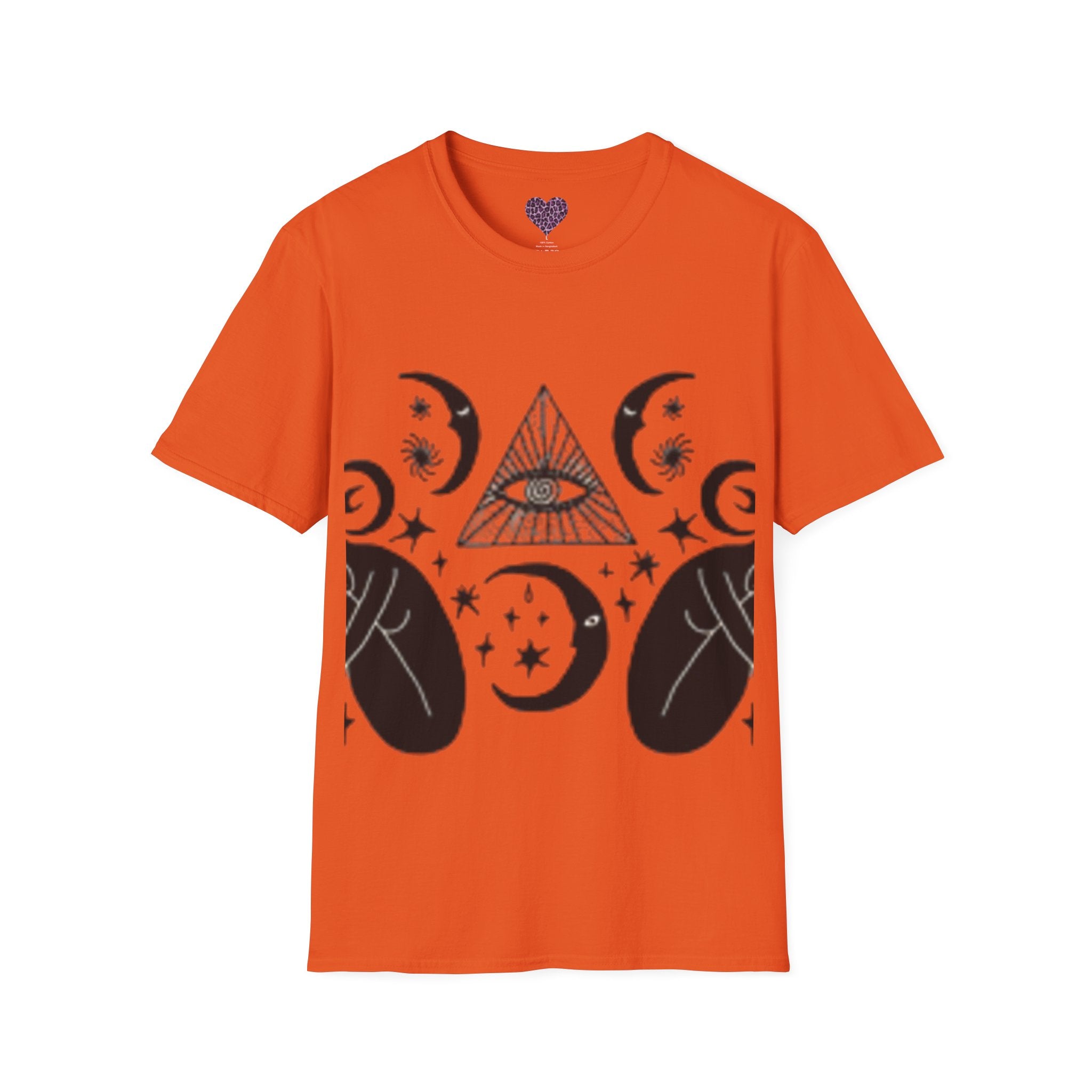 T-shirt Mystic Moon Eye — T-shirt graphique Celestia avec empiècement floral au dos