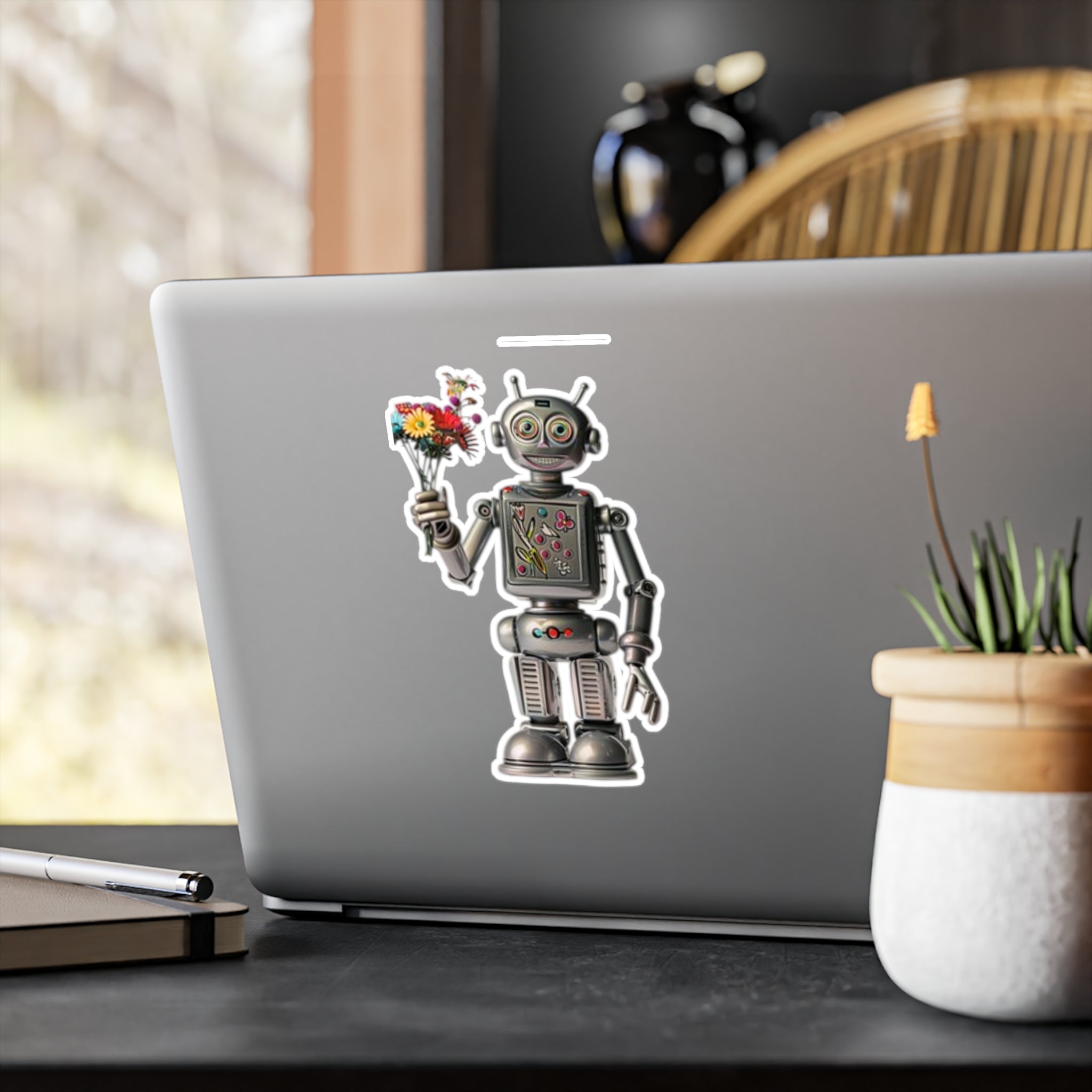 Robot Vinyl Decal — Custom Portrait Sticker for Cars, Laptops & Windows