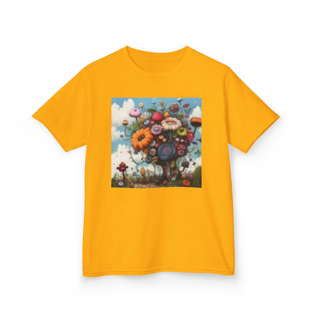 Kids T‑Shirt — Colorful Fantasy Flower Garden Print