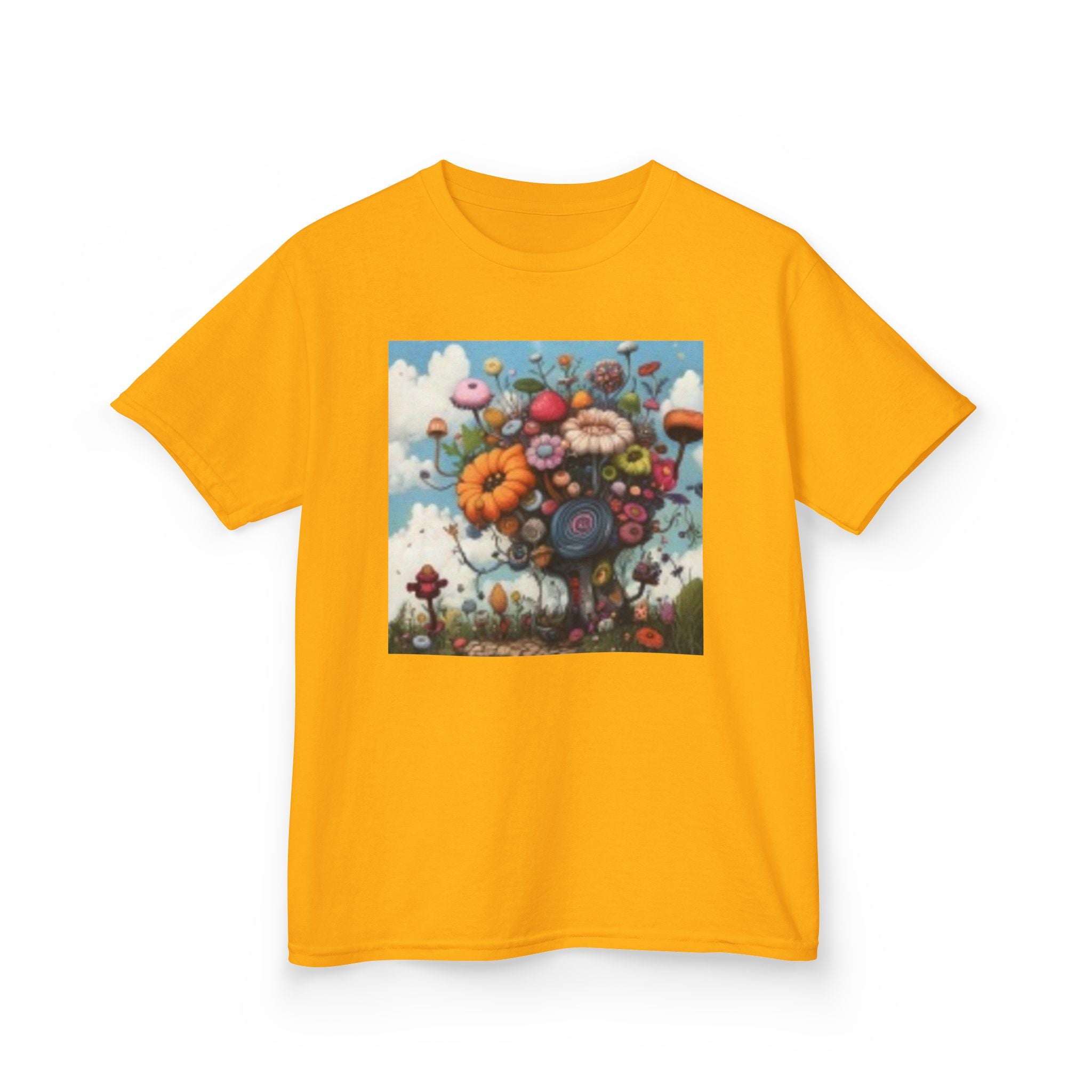 Kids T‑Shirt — Colorful Fantasy Flower Garden Print