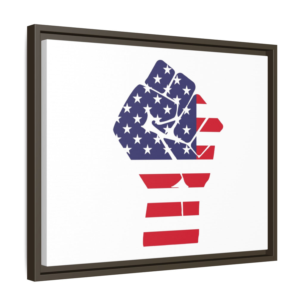 Framed Canvas Print – American Flag Fist Wall Art