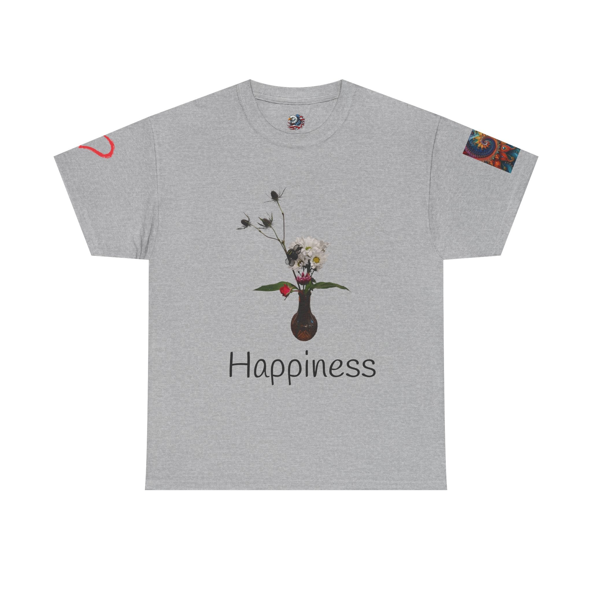 Floral Vase Graphic T-shirt — Minimal Botanical Bouquet T-Shirt