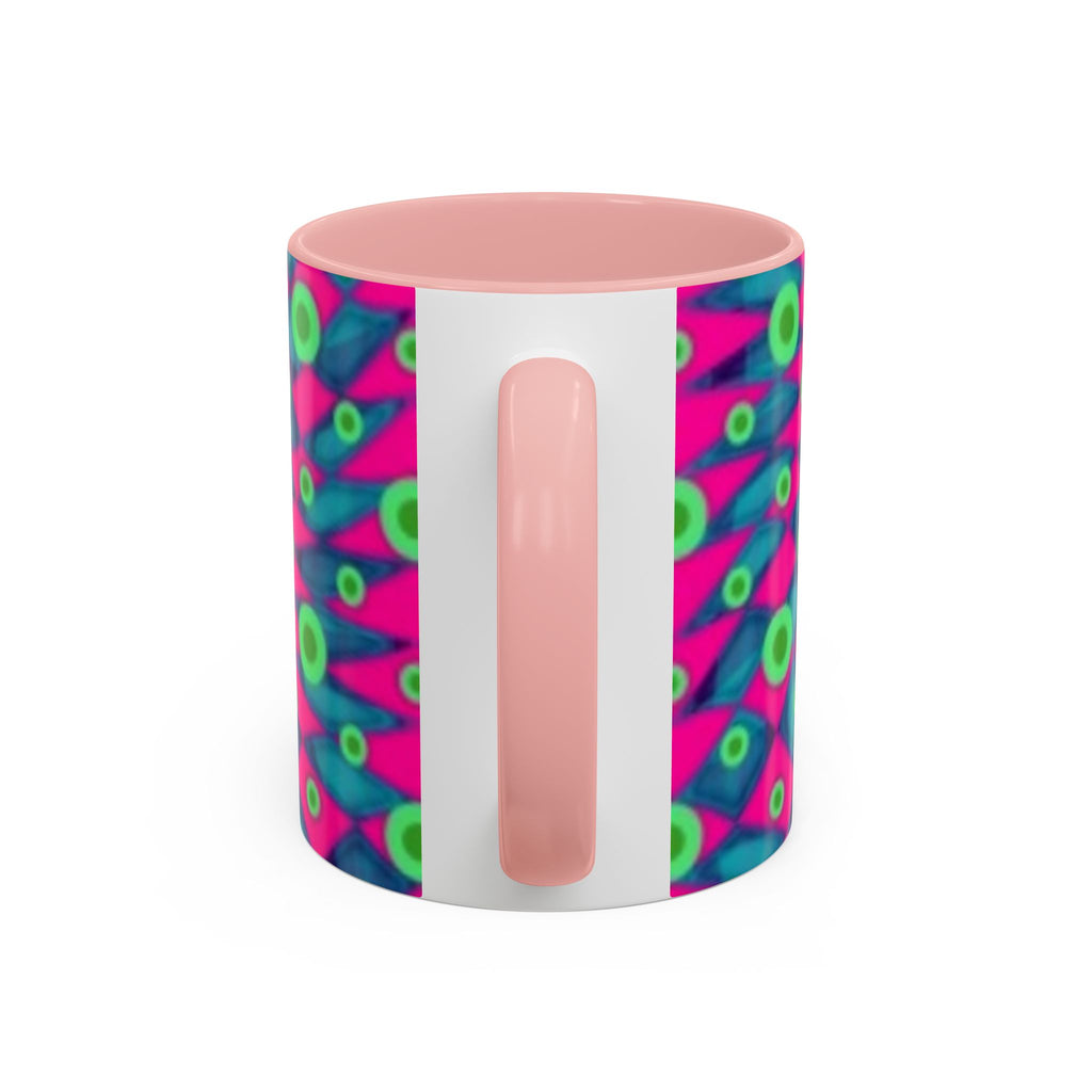 Abstract Neon Pattern Coffee Mug — Vibrant Retro Geometric Accent Mug (11/15oz)
