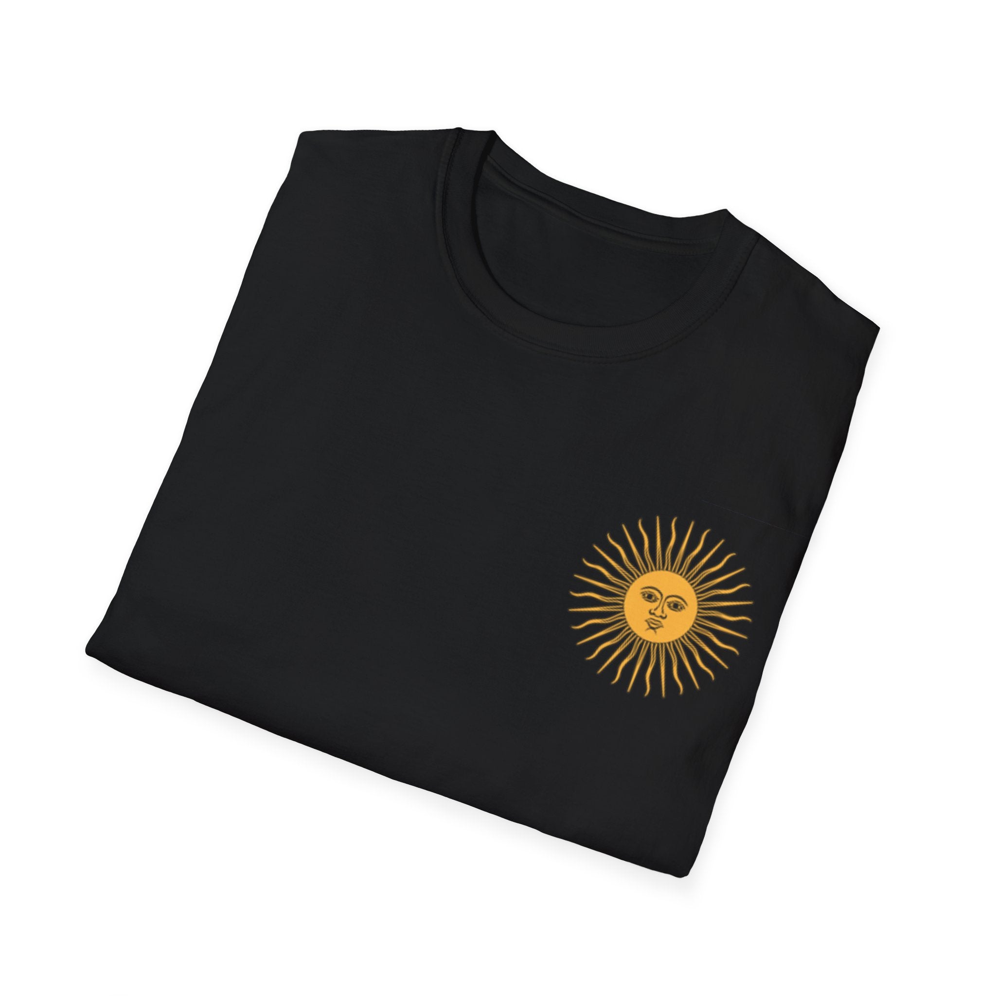 Sun Face Pocket Tee with Abstract Red Fox Back Print