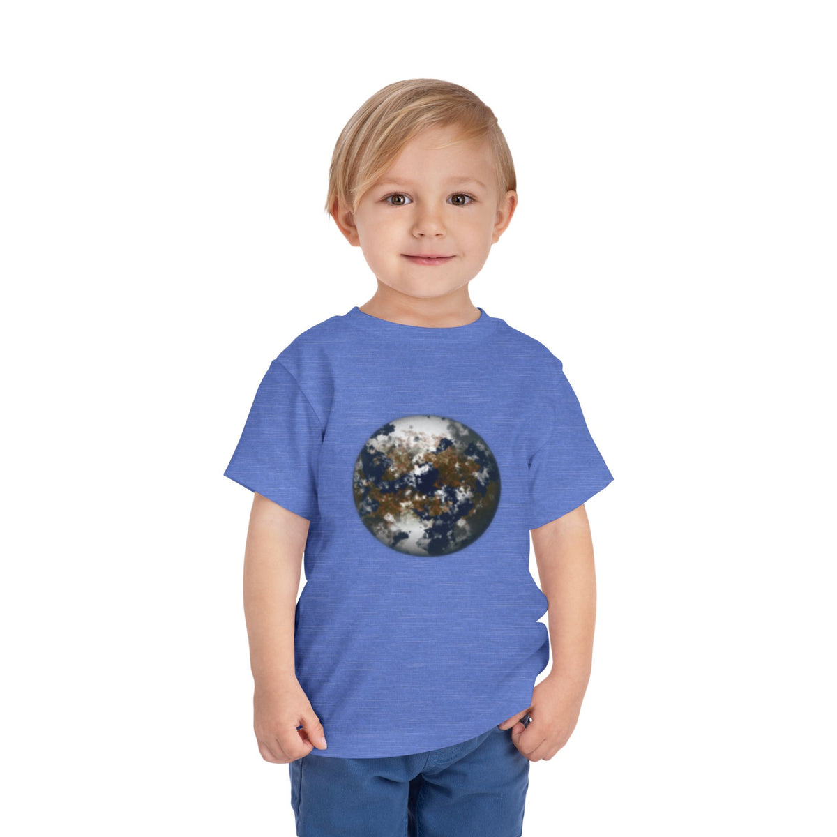 Toddler Tee with Earth Globe & Earth Facts Graphic — Kids Space & Nature Shirt